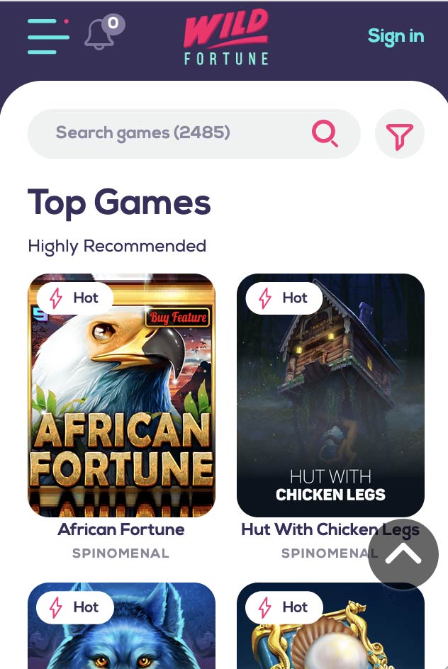 Wild- Fortune - best rated on mobile